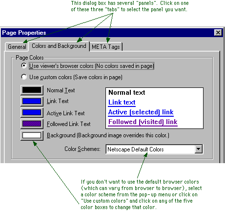 Page Properties Dialog Box