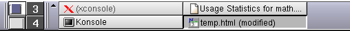 left end of KDE panel