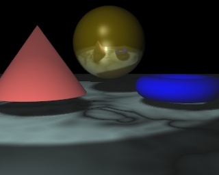 Scene with environment map on sphere
